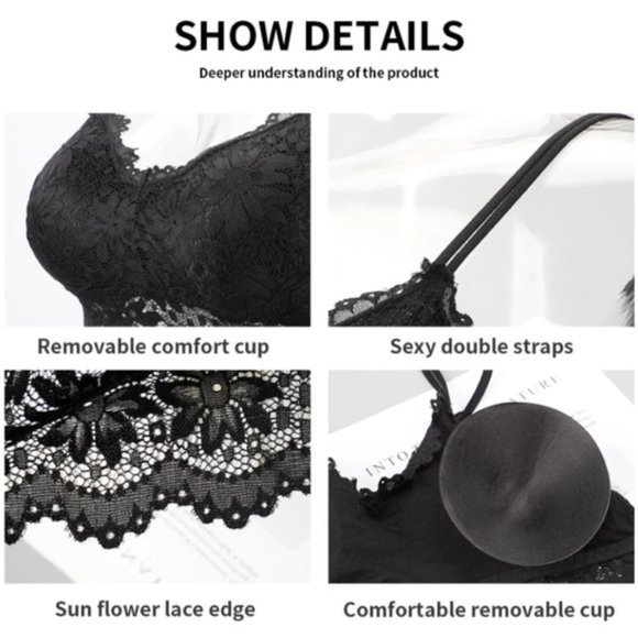 NEW No Steel Lace Bralette Bra - Picture 6 of 14